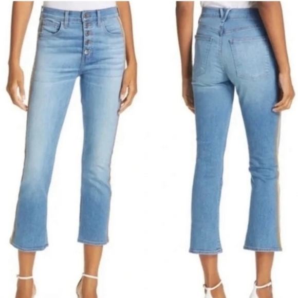 Veronica Beard Carolyn 10" Baby Boot Exposed Button Fly Frayed Grotto 31/12 EUC - Picture 3 of 13